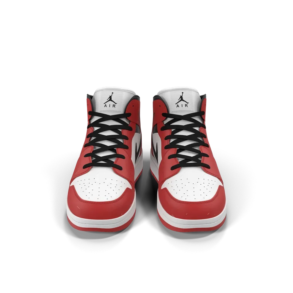 Кроссовки Nike Air Jordan 1, красно-чёрные · демо